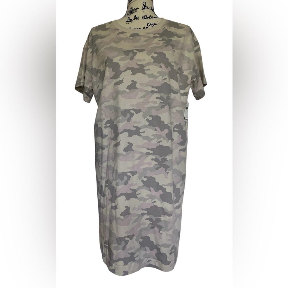 New Short Sleeve Camouflage T-Shirt Dress Size M